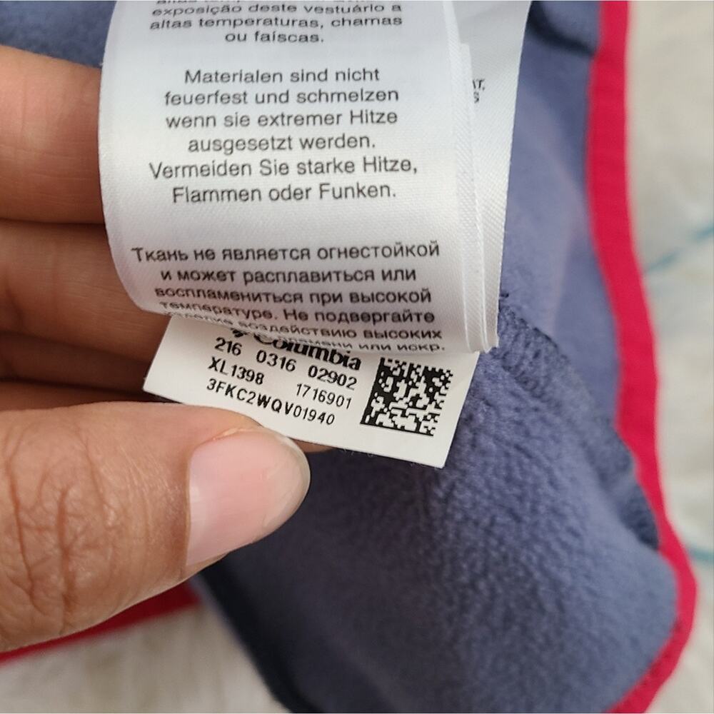 Columbia Blue And Pink Athletic Pullover Hoodie Extra Small - Picture 6 of 11